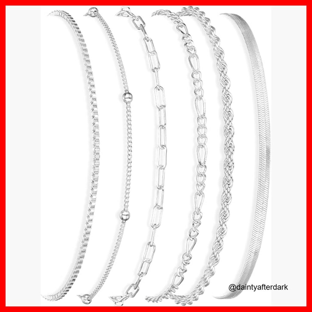 14k Real Gold Plated Bracelets Stackable Set Adju… - image 1